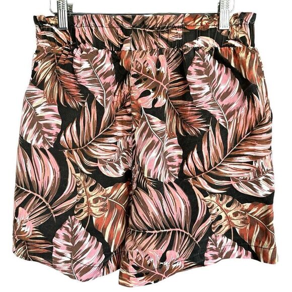 NWT Jane & Delancey 100% Lyocell Tropical Leaf Print Beachy High Waist Shorts - Picture 4 of 8